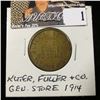 Image 1 : Kuter, Fuller & Co./The/Place/To Trade/Elliot, Iowa", "Good For/10c/In Trade", #365, R-2B. (1914) rd