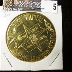 1975 "Iowa Rose Capital One Hundred Scents State Center, Iowa", 39mm, br., BU.