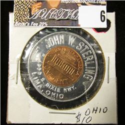 1964 Gem BU Encased Cent, "Keep me and never go broke", "John W. Sterling…Lima, Ohio"