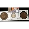 Image 1 : 1958 Great Britain Six Pence, VF, 1920 Great Britain Large Penny, & 1940 Great Britain Half Penny, V
