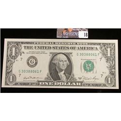 Series 1981 U.S. One Dollar Federal Reserve Note. CU.