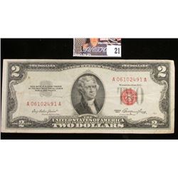 Series 1953 Two Dollar U.S. Note with Red Seal.