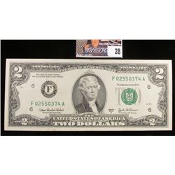 Series 2003A Two Dollar Federal Reserve Note. Nearly CU.