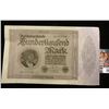 Image 1 : 1923 German 100,000 Mark Bank Note, Near Uncirculated.