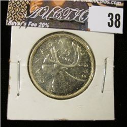 1965 Canada Silver Quarter, Prooflike.