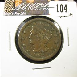 1852 U.S. Large Cent, VF+.