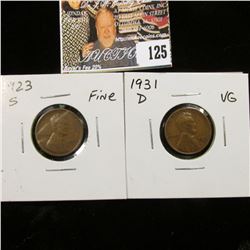 1923 S Fine & 31 D VG Lincoln Cents.