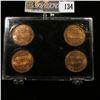 Image 2 : 1960 P & D Small & Large Date Lincoln Cents in a black Snaptight case with gold lettering.