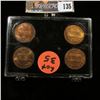 Image 2 : 1960 P & D Small & Large Date Lincoln Cents in a black Snaptight case with gold lettering.