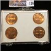 Image 2 : 1960 P & D Small & Large Date Lincoln Cents in a white Snaptight case with gold lettering.