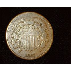 1865 U.S. Two Cent Piece, VG.