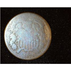 1871 U.S. Two Cent Piece, AG-Good.