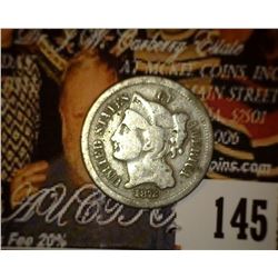 1872 U.S. Three Cent Nickel, VG.