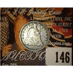 1858 U.S. Seated Liberty Half Dime, Fine.