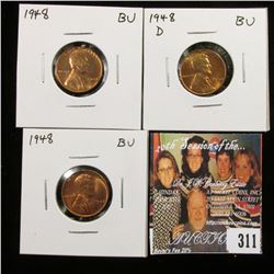 1919 D AU; 1948 P, BU; & 1948 D, BU Lincoln Cents.