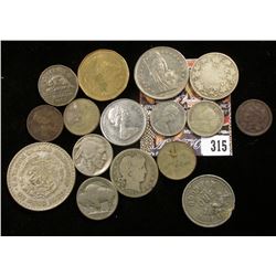 1968B Switzerland 2 Francs, VF; (3) Wheat Cents; Canada Nickel, Dime, & Quarter Non-silver; Canada S