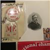 Image 2 : Sticker "courtesy of the Case Alumni Association"; black & white photo of Chester A. Arthur; Pin-bac