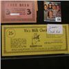 Image 3 : (3) mint condition Cigar Bands; (6) two type "Free Beer" tickets from "H. Jacobsen 2401 Cuming"; "De