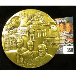 1886-1986 Coca-Cola Distributor Large Bronze Medal, 3" x 1/4", depicts 100 Centennial Celebration bo