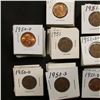 Image 2 : 1 1/2" x 1 1/2" double row box of 1950 D to 52 D Lincoln Cents in holders. Box measures 3 1/8" x 6 1