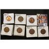 Image 1 : 1 1/2" x 1 1/2" double row box of 1944 to 45 D Lincoln Cents in holders. Box measures 3 1/8" x 6 1/4