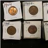 Image 2 : 1 1/2" x 1 1/2" double row box of 1944 to 45 D Lincoln Cents in holders. Box measures 3 1/8" x 6 1/4