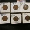 Image 2 : 1 1/2" x 1 1/2" double row box of 1909 P to 14 P Lincoln Cents in holders. Box measures 3 1/8" x 6 1