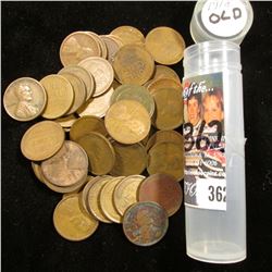 (55) 1918 Mixed Mint Mark Lincoln Cents, Circulated. Stored in a plastic tube.