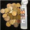 Image 1 : (55) 1918 Mixed Mint Mark Lincoln Cents, Circulated. Stored in a plastic tube.