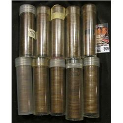 (10) Mostly Solid Date Rolls of Lincoln "Wheat" Cents dating back to the 1920s. Circulated and store