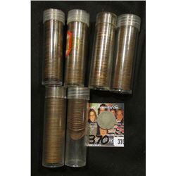 (22) VF-AU 1975 P Cents in a tube; (5) Solid Date Rolls of Wheat Cents dating back to 1920 and store