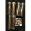 Image 1 : (22) VF-AU 1975 P Cents in a tube; (5) Solid Date Rolls of Wheat Cents dating back to 1920 and store
