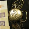 Image 2 : (13) Prestamped, unused Postal Cards, mint condition; Andre Rivalle 17 Jewels Pocket Watch in huntin