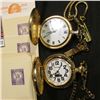 Image 6 : (13) Prestamped, unused Postal Cards, mint condition; Andre Rivalle 17 Jewels Pocket Watch in huntin