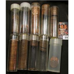 (10) Partial Tubes of Lincoln Cents, many appear to be BU.