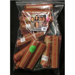 (1,000) Wheat back Lincoln Cents sorted by date in paper wrappers.