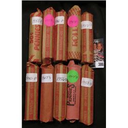(10) Various solid date "Wheat" Cent Rolls of Lincoln Cents.