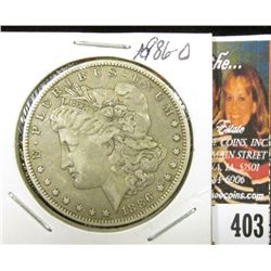 1886 O Morgan Silver Dollar, AU