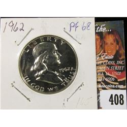 1962 P Franklin Silver Half Dollar, Proof  68.