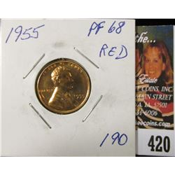 1955 P Lincoln Cent, Proof68.