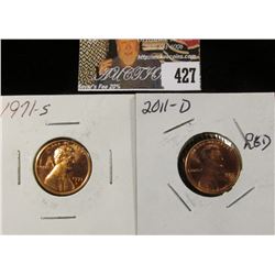 1971 S PF 68 & 2011 D MS 68 Red Lincoln Cents.