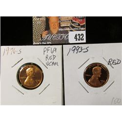 1976 S PF69 Red Deep Cameo & 1993 S PF70 Red Lincoln Cents.