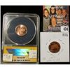 Image 2 : 2005 S PF70 Red Deep Cameo & 2007 D ANACS slabbed MS67 Red Lincoln Cents.