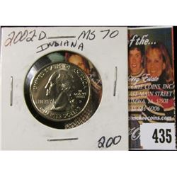 2002 D Indiana Statehood Quarter, MS70.