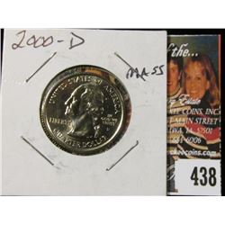 2000 D Massachusetts Statehood Quarter, MS70.