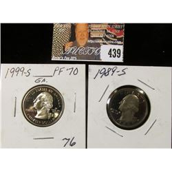 1989 S PF70 Deep Cameo & 1999 S PF70 Georgia Statehood Quarter.