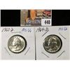 Image 1 : 1960 D MS66 & 1964 D MS66 Silver Washington Quarters.
