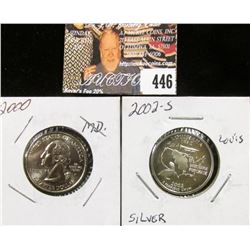 2000 P Maryland MS68 & 2002 S Louisiana PF70 U.S. Statehood Quarters.