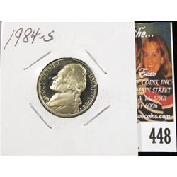 1984 S Jefferson Nickel, Deep Cameo Proof70 FS.