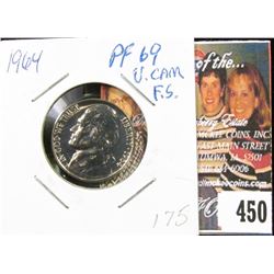 1964 P Jefferson Nickel, PF69, Deep cameo.